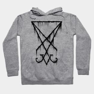 Lucifer Sigil - The Devil's Symbol Black Grunge Hoodie